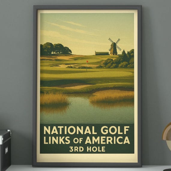 Vintage Golf Course Art Print National Links Of America