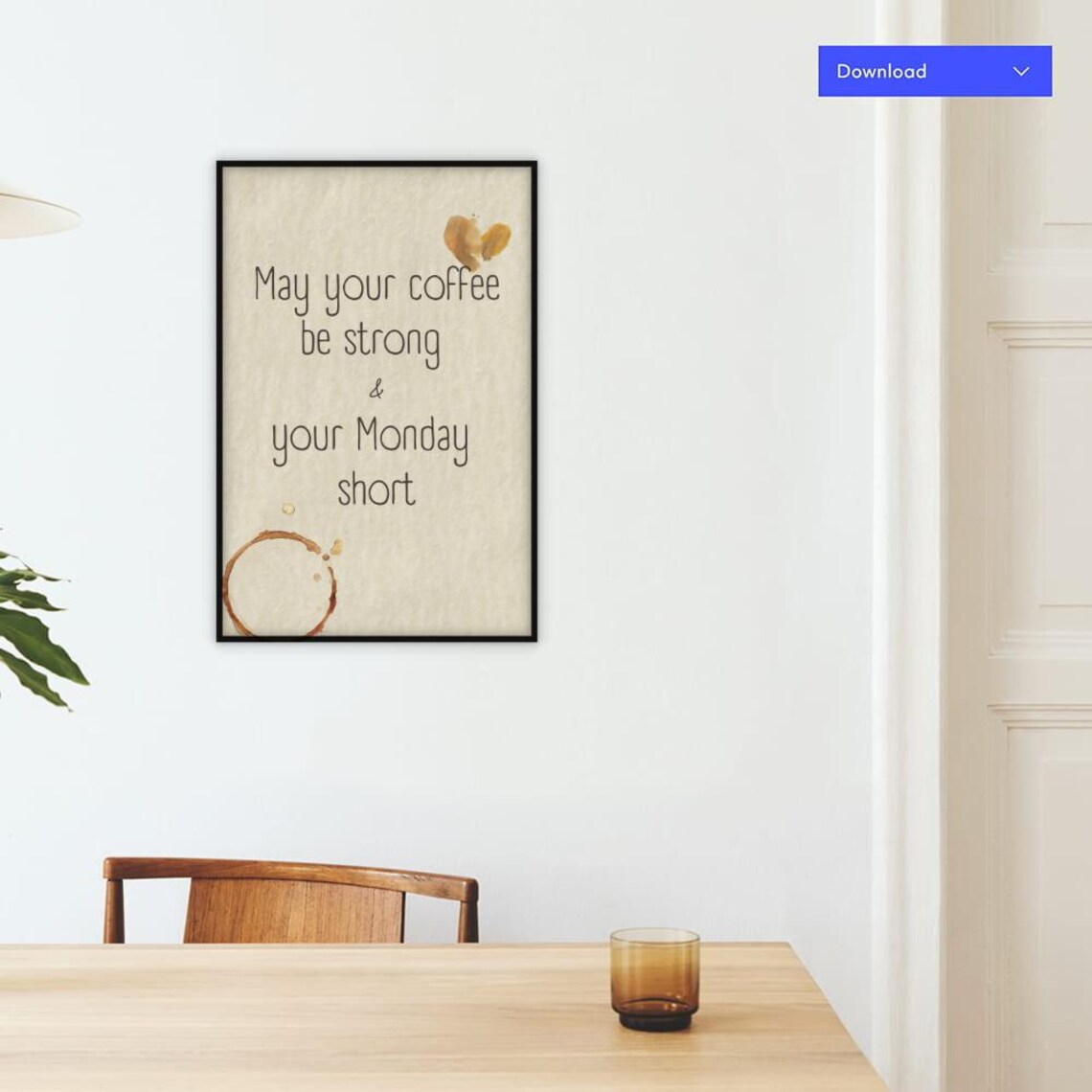 Coffee Quote Motivational Monday Kitchen Art Print - Image 3