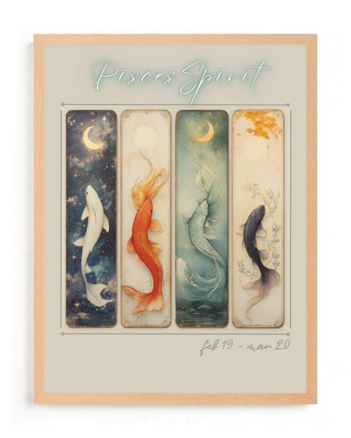 Pisces Zodiac Art Print, Boho Astrology Decor - Image 3