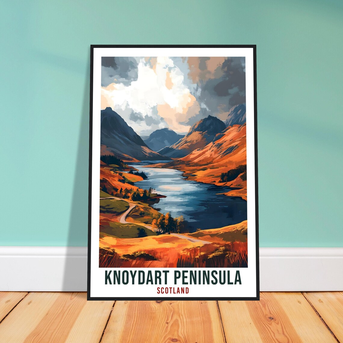 Knoydart Peninsula Scotland Loch Sunset Mountains Travel Poster