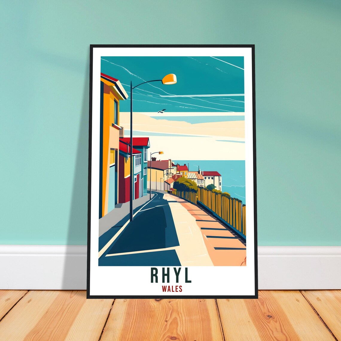 Rhyl Vintage Travel Poster, Wales Wall Art