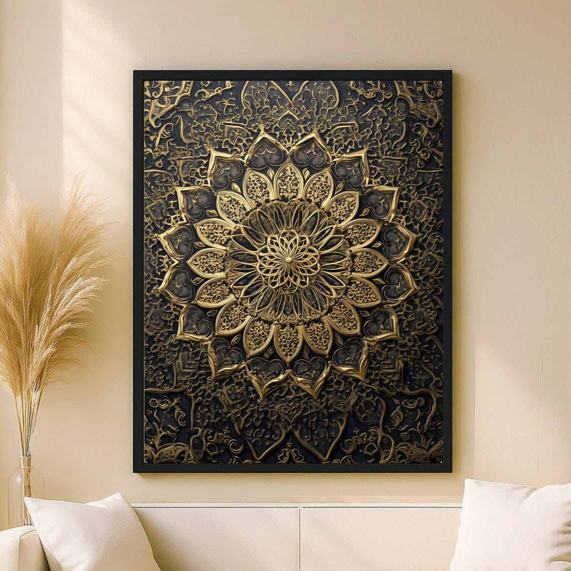 Golden Tezhip Rosette - Islamic Mandala