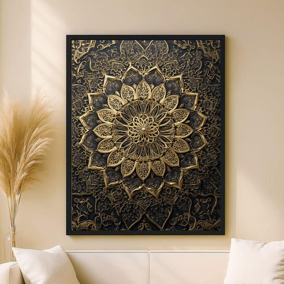 Golden Tezhip Rosette - Islamic Mandala