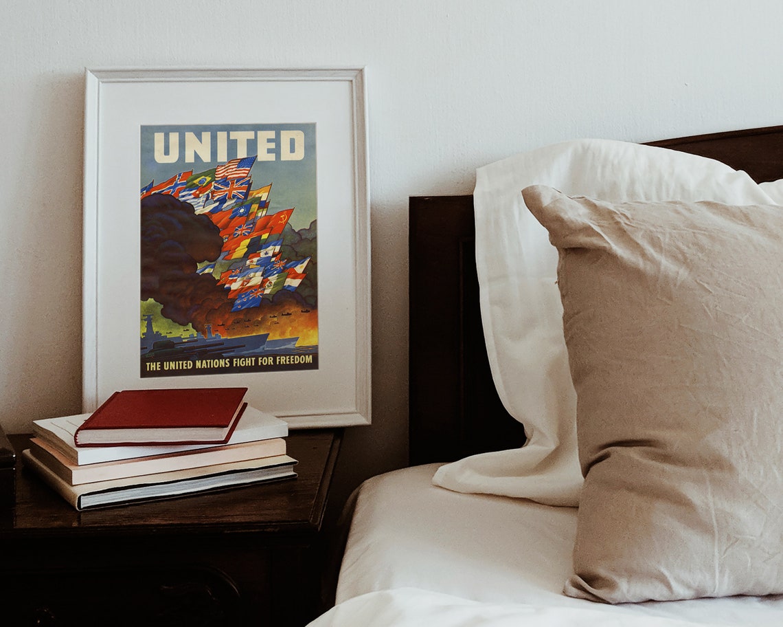 United Nations Fight for Freedom WWII Allied Nations Flags Poster - Image 2