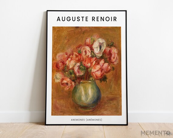 Pierre Auguste Renoir Anemones Print Fine Art Premium Print Gicle Printing 1909 Impressionism Oil Flower Painting
