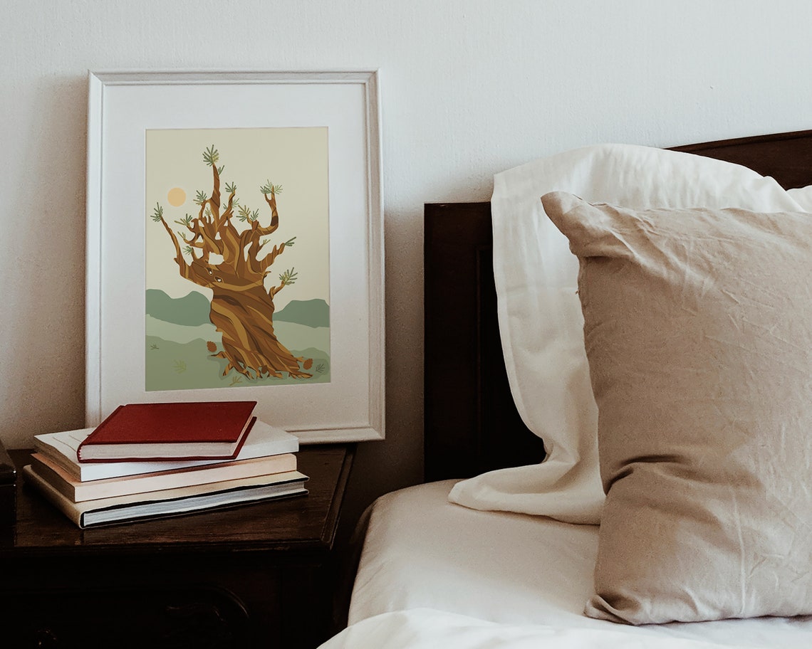 Ancient Bristlecone Pine Twisted Tree Minimalist Nature Wall Art - Image 2