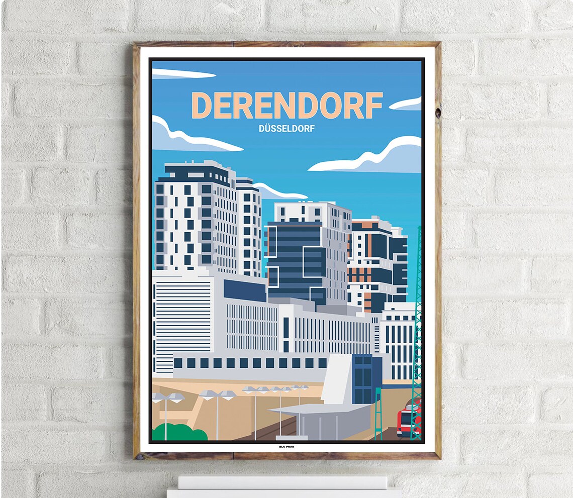 Dusseldorf Derendorf Vintage Travel Poster Art Print