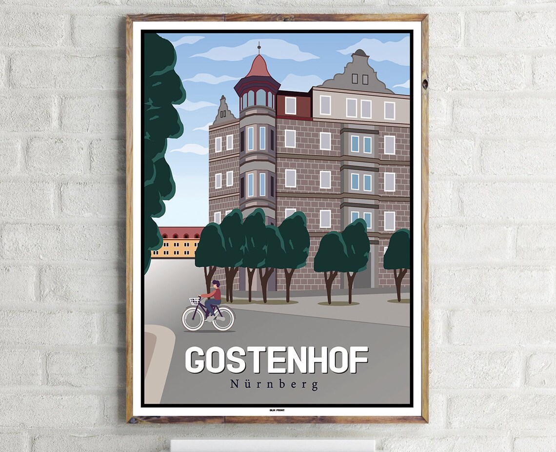 Nurnberg Gostenhof Vintage Travel Poster