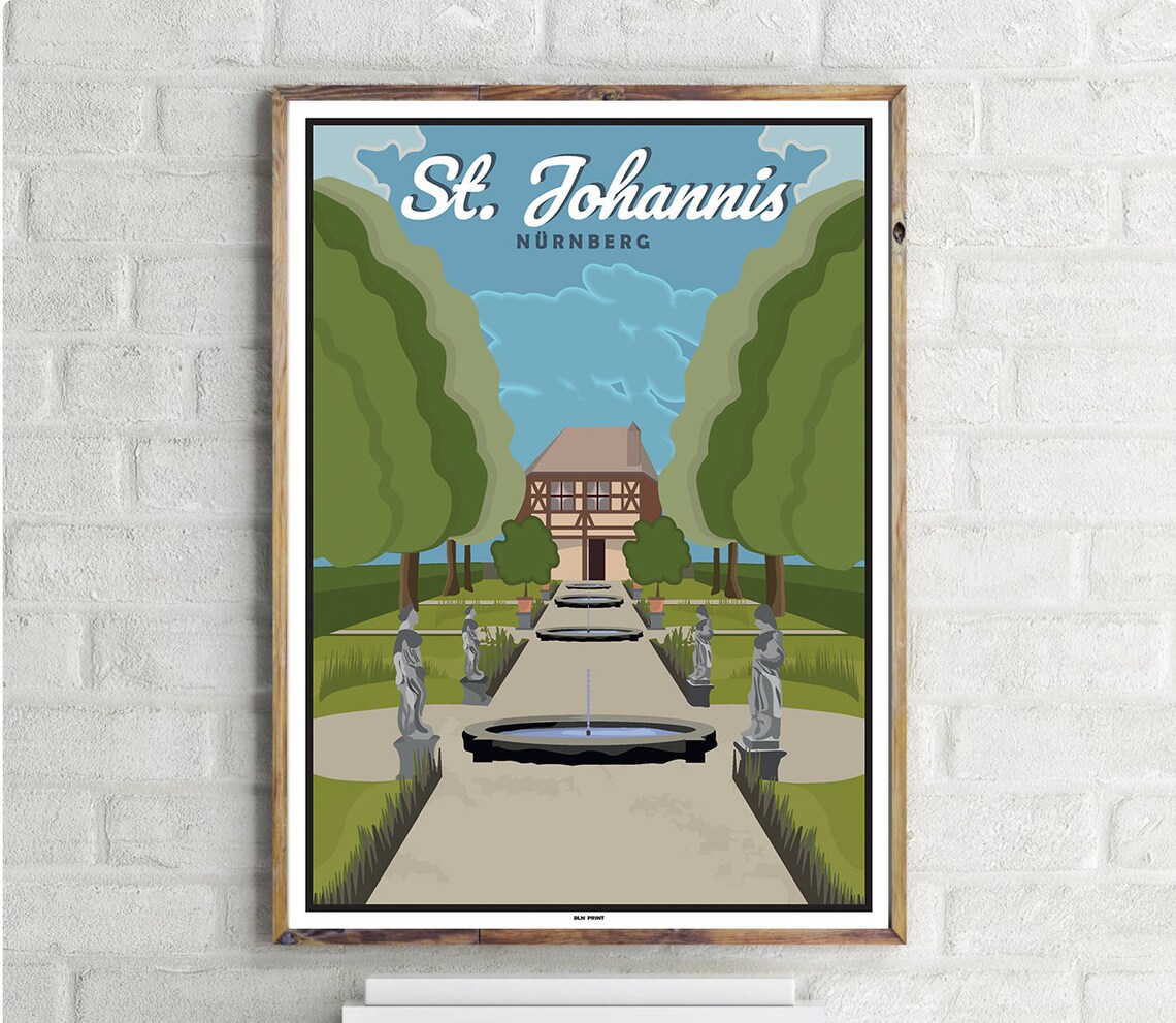 Nrnberg St Johannis Vintage Travel Poster