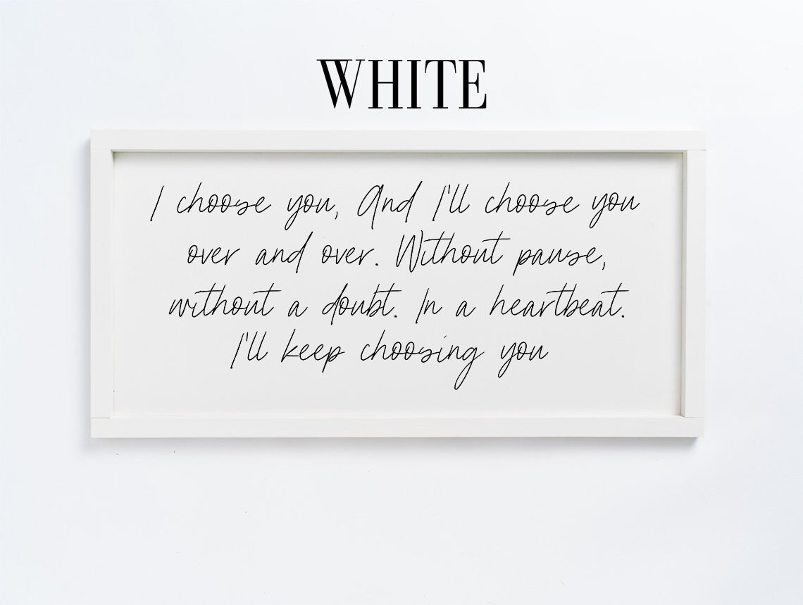 I Choose You Romantic Quote, Love Wall Art Print - Image 2