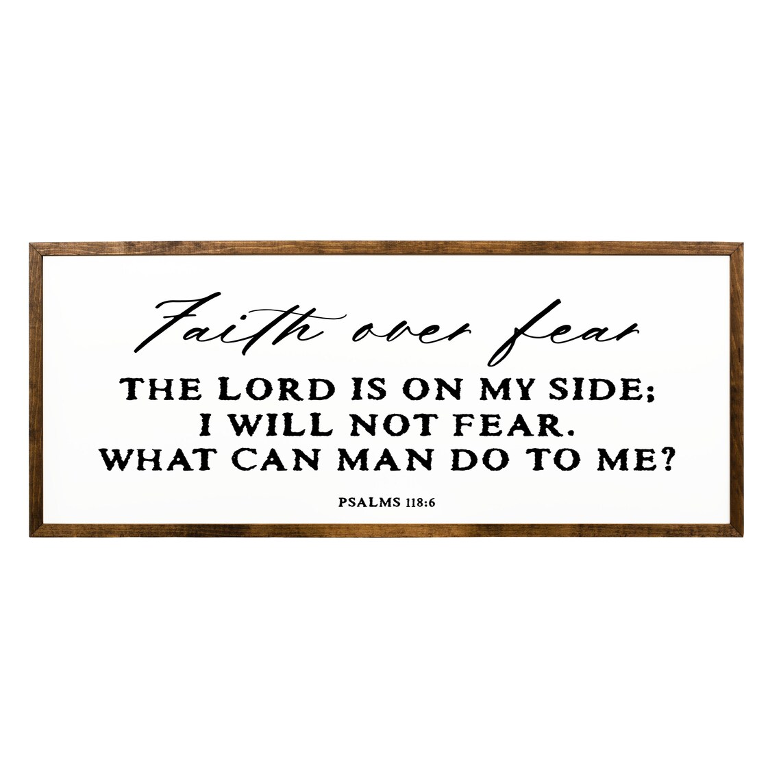 Psalm 118:6 Faith Over Fear Scripture Art Print - Image 2
