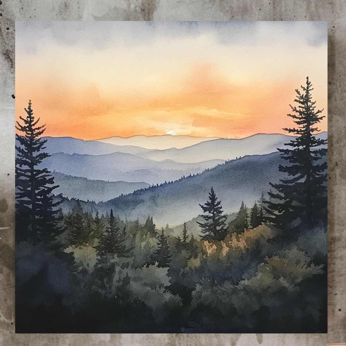 Ethereal Mountain Boho Vintage Art Print