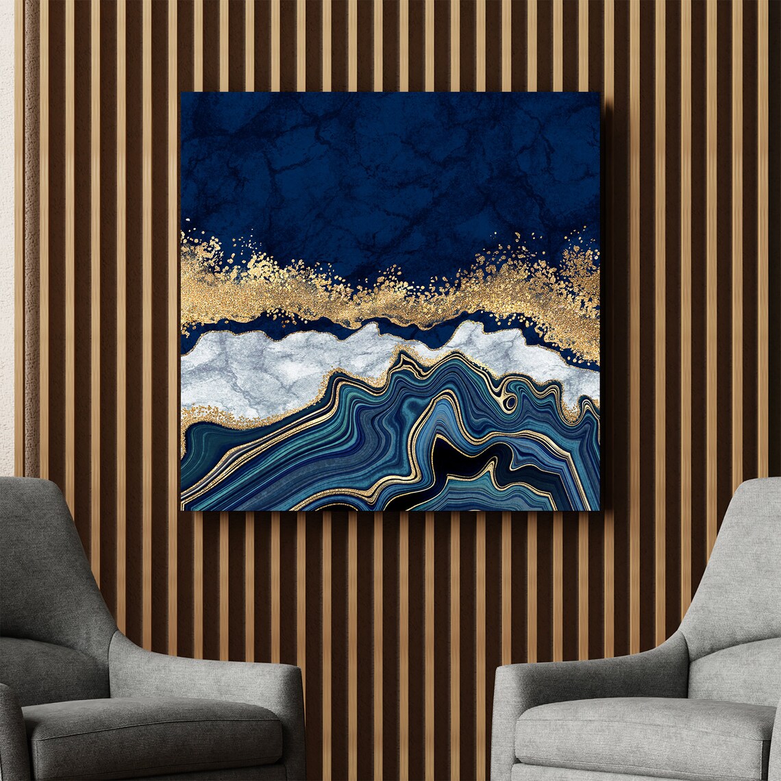 Abstract Decor Modern Artwork, Marble Wall Art Gold Print