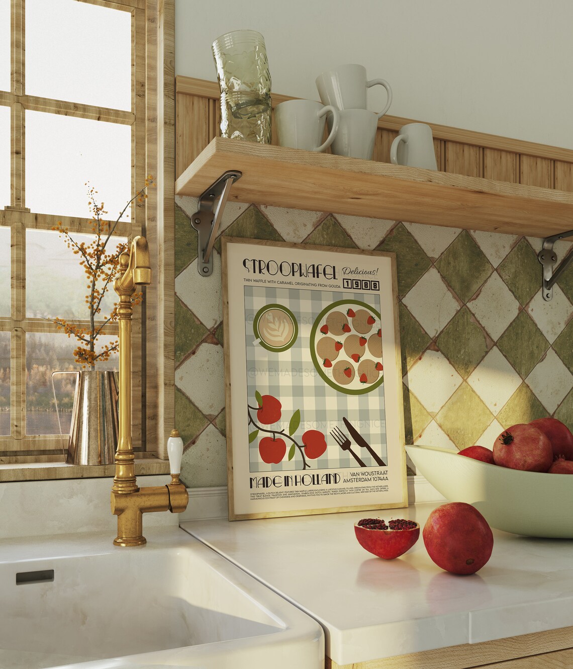 Stroopwafel Poster, French Retro Scandinavian Kitchen - Image 3