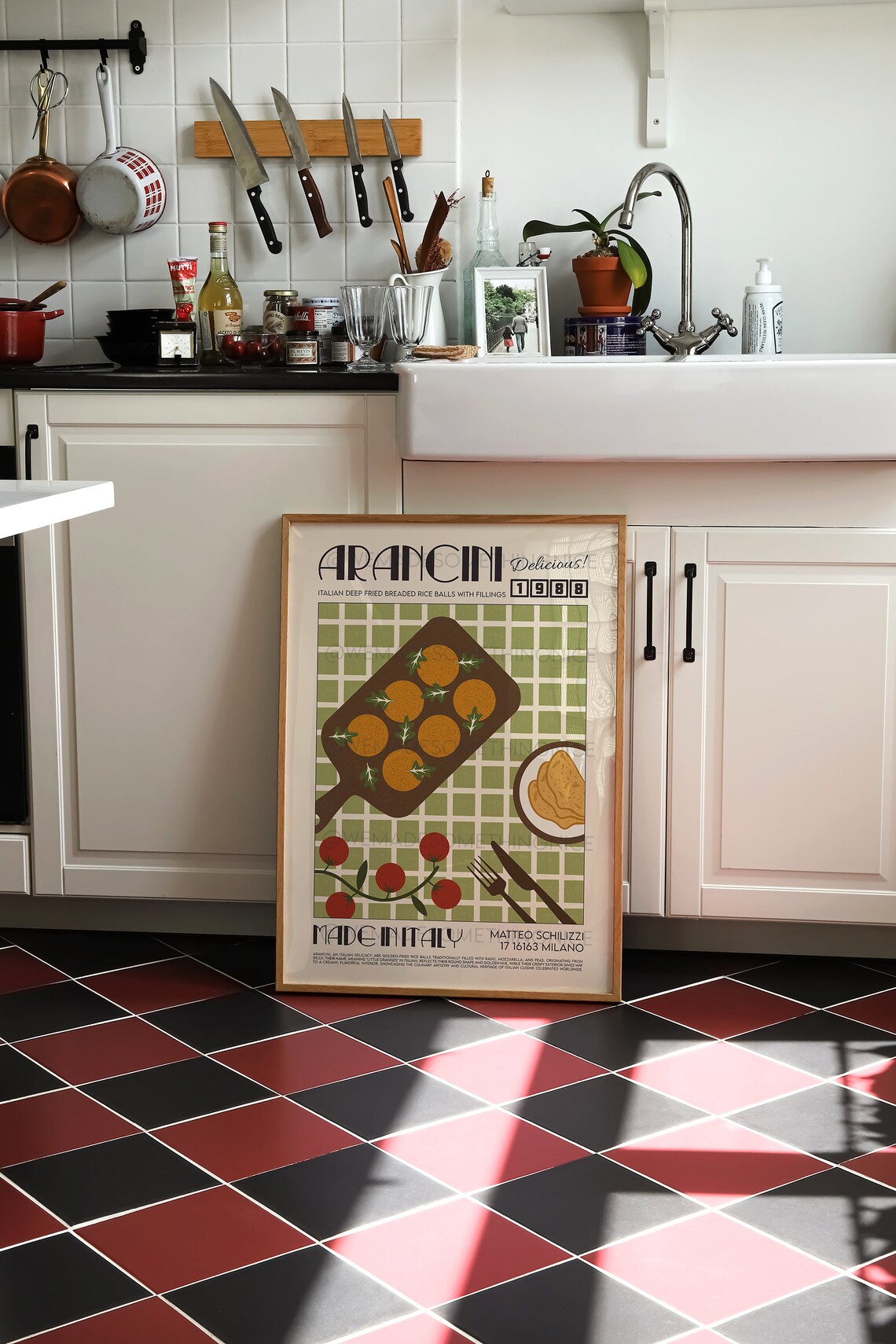 Arancini Retro Food Poster, Mid-Century Kitchen Decor - Image 3