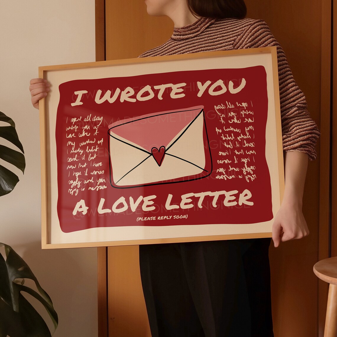 I Wrote You A Love Letter Red Envelope Heart Sweet Romance Poster - Image 3