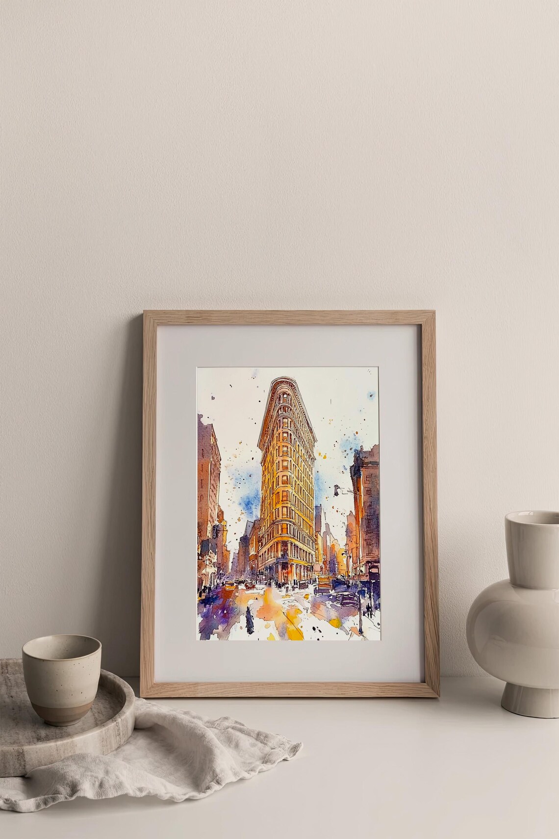 Flatiron Building Watercolor Art Print, New York Cityscape - Image 3