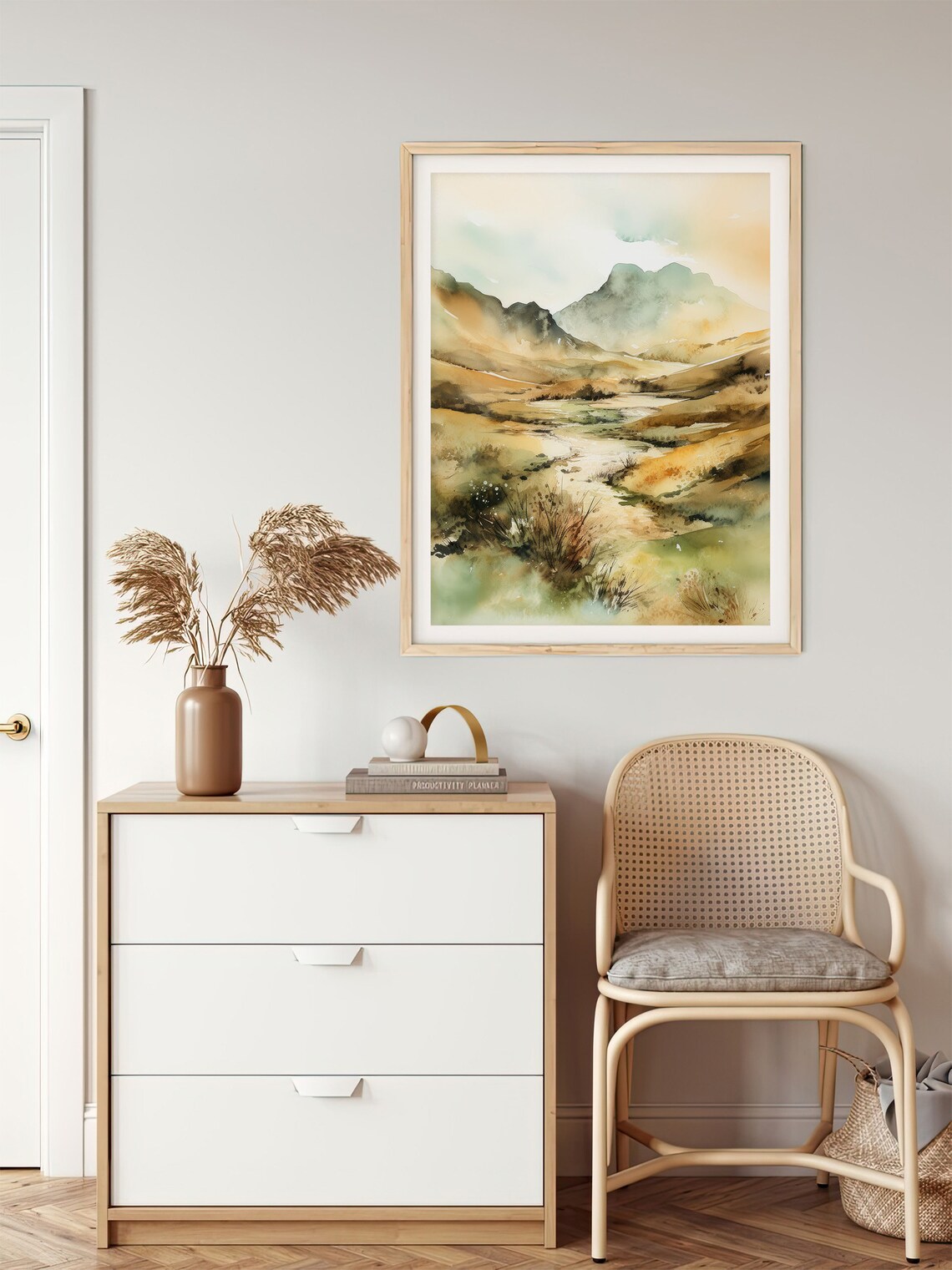 Ireland Watercolor Art Print Irish Landscape Poster Mountain Artwork By Feelingprints - Image 5