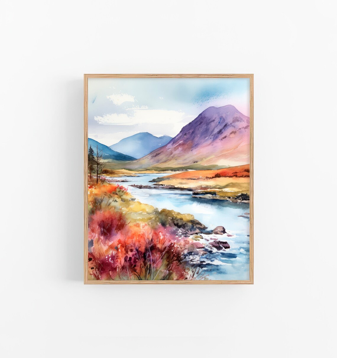 Glen Coe Watercolor Scotland Landscape Art Print