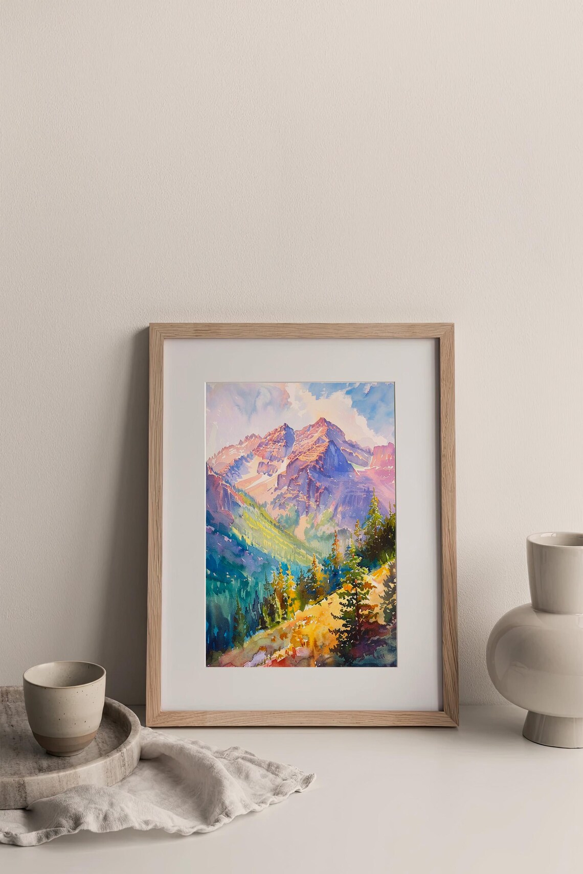 Rocky Mountains Watercolor Print, Colorado Landscape - Image 3