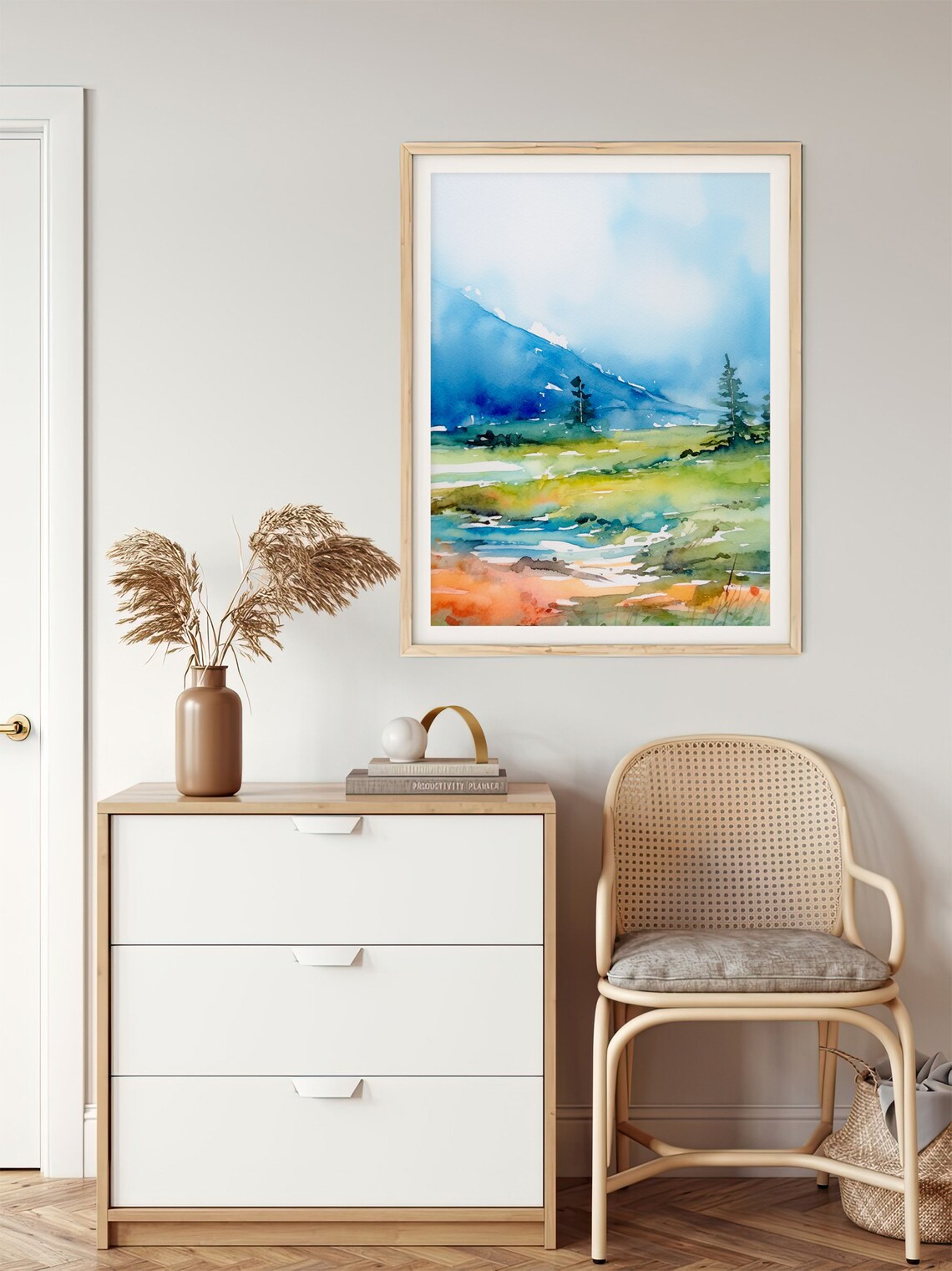 Fishlake Forest Watercolor Landscape Art Print - Image 4