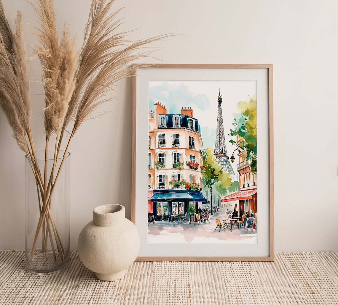 Paris Cityscape Watercolor Art Print, Travel Poster - Image 5