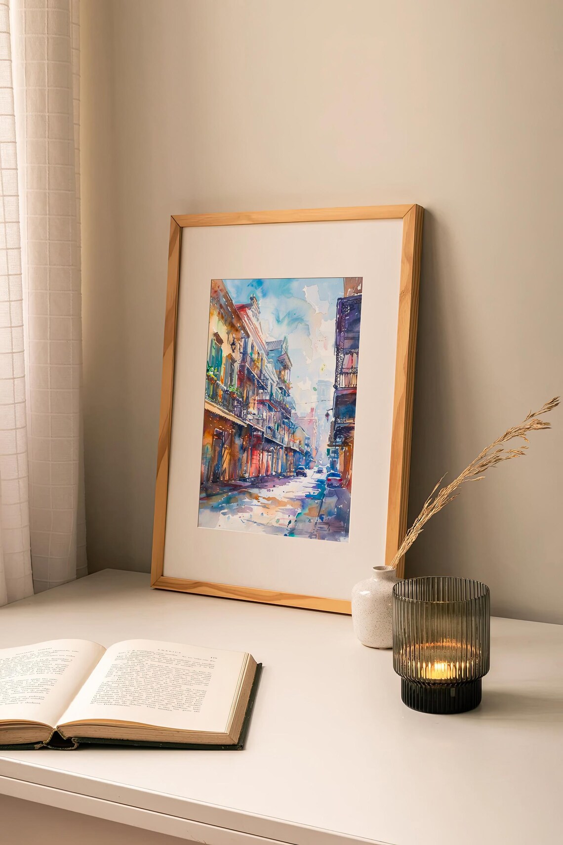 New Orleans French Quarter Balconies Street Watercolor City Poster - Image 2