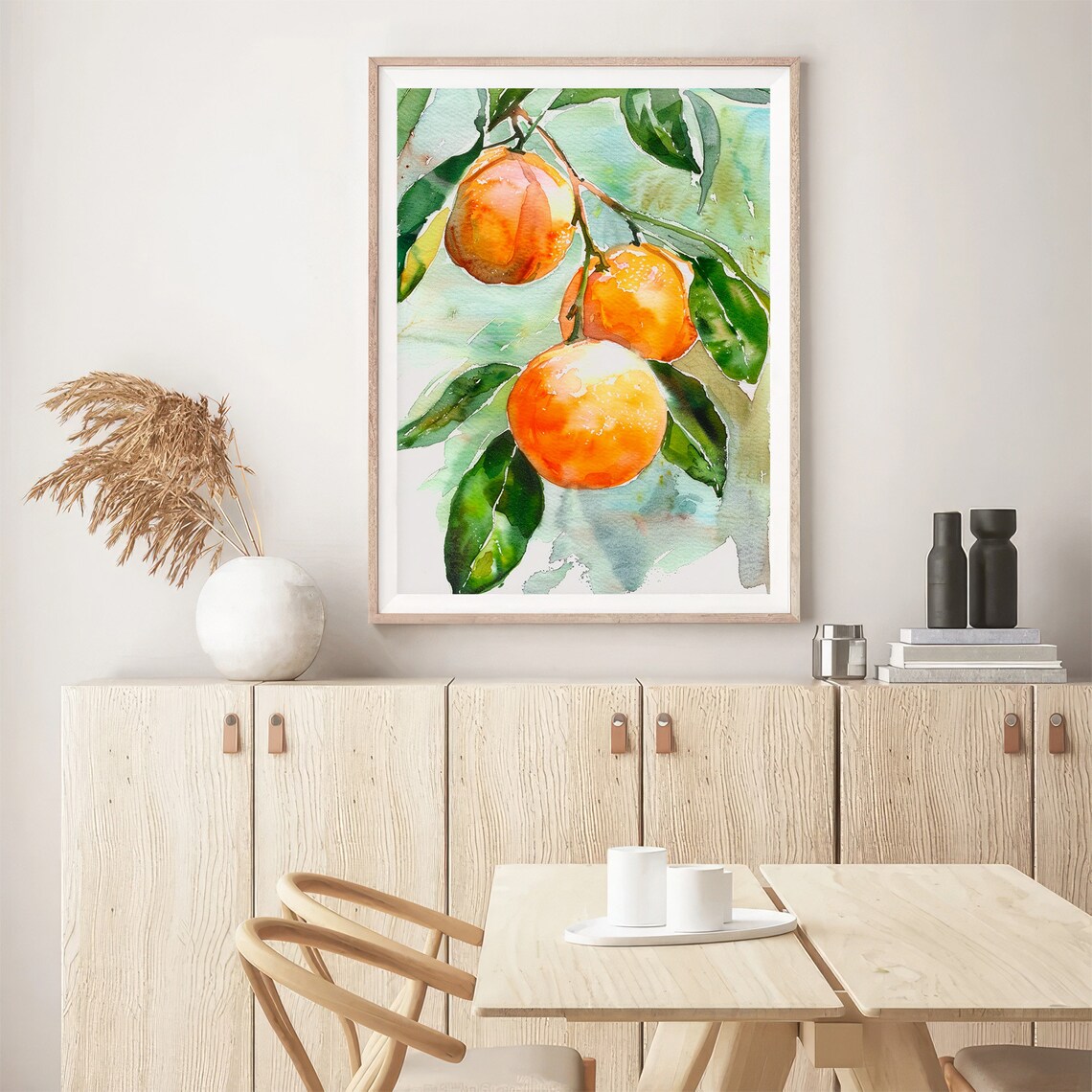 Orange Fruit Watercolor Kitchen Art Print - Image 3