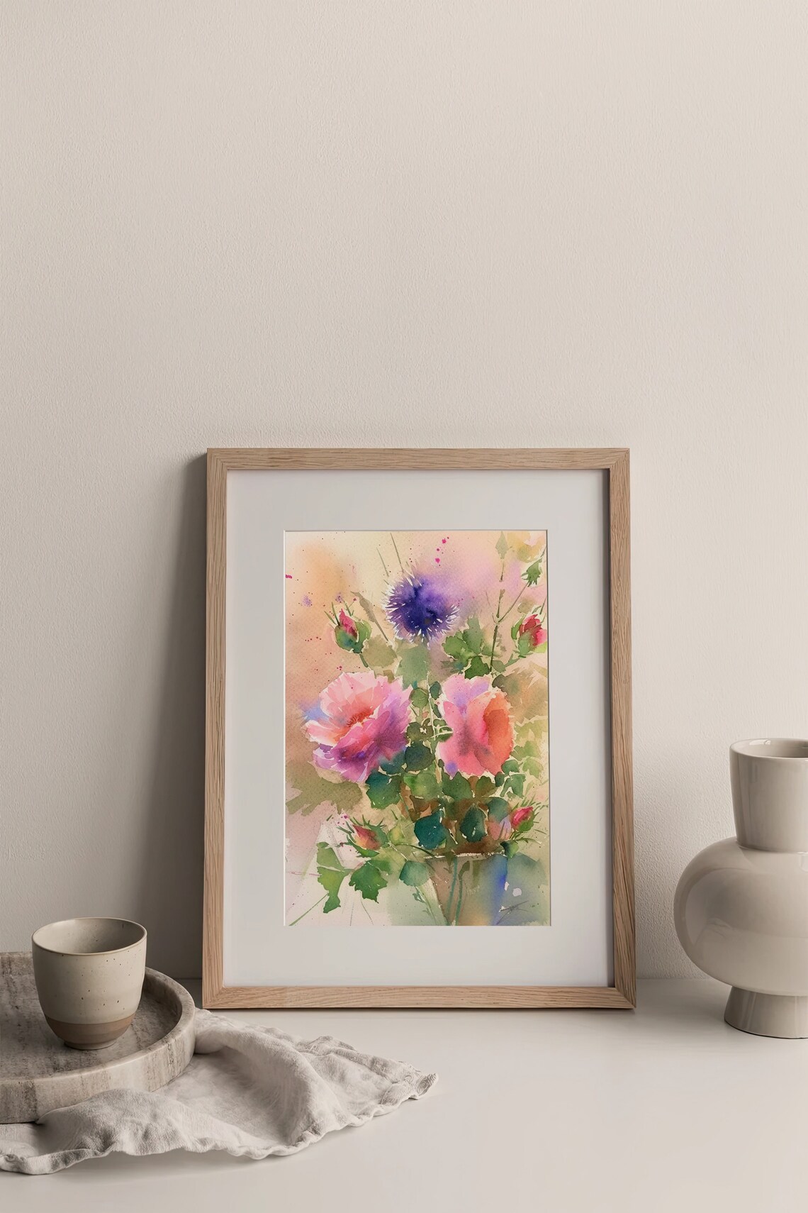Roses, Shamrock and Thistle Watercolor Art Print - Image 4
