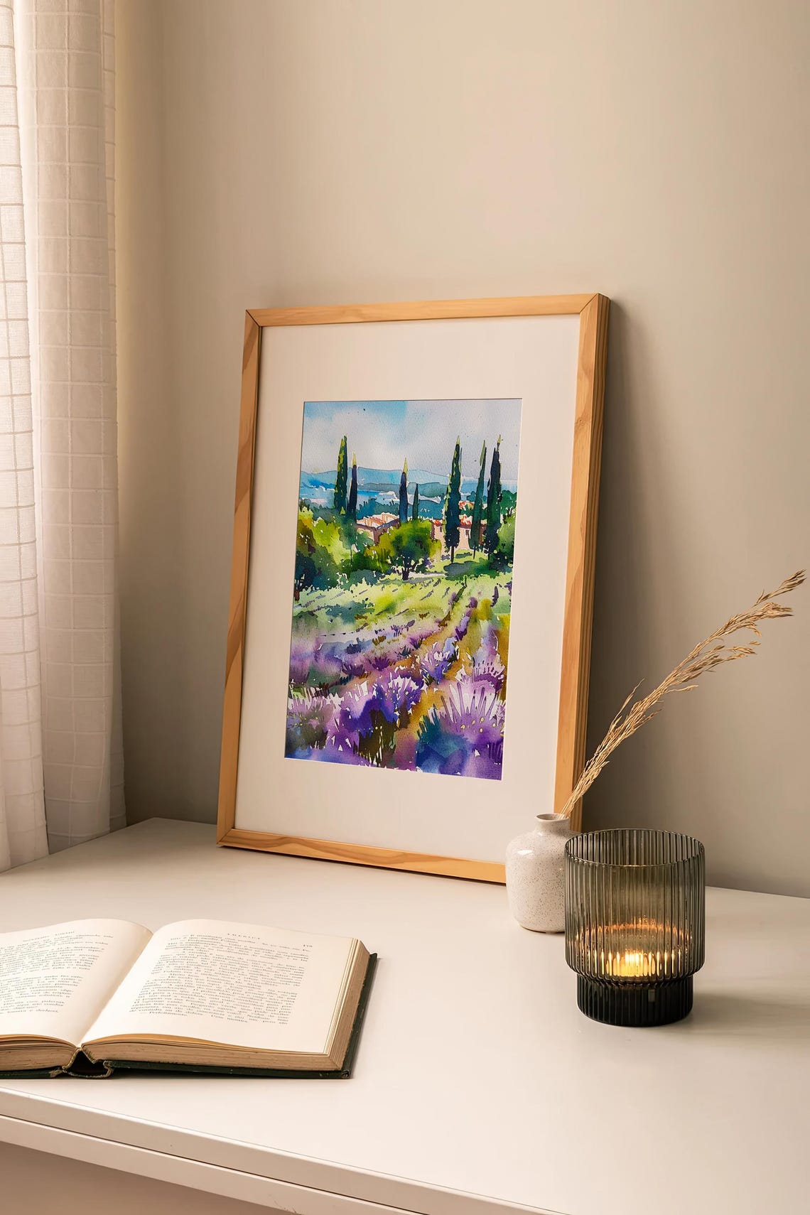 Provence Lavender Field Cypress Trees France Poster Large Wall Decor - Image 2