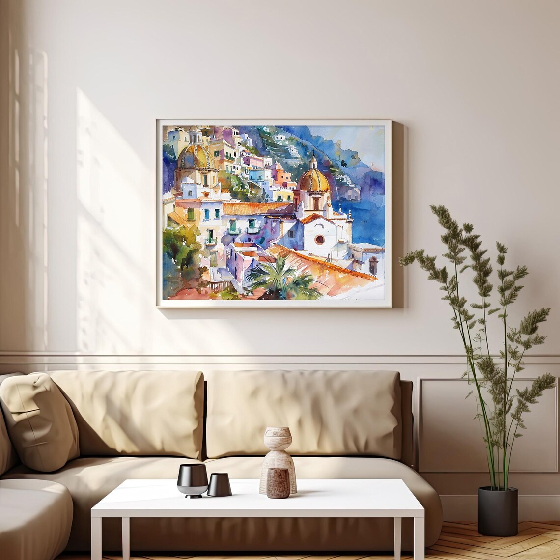 Positano Amalfi Coast Art Print Italian Cityscape Watercolor Art Italy Seascape Wall Art Travel Art Print By Feelingprints - Image 4