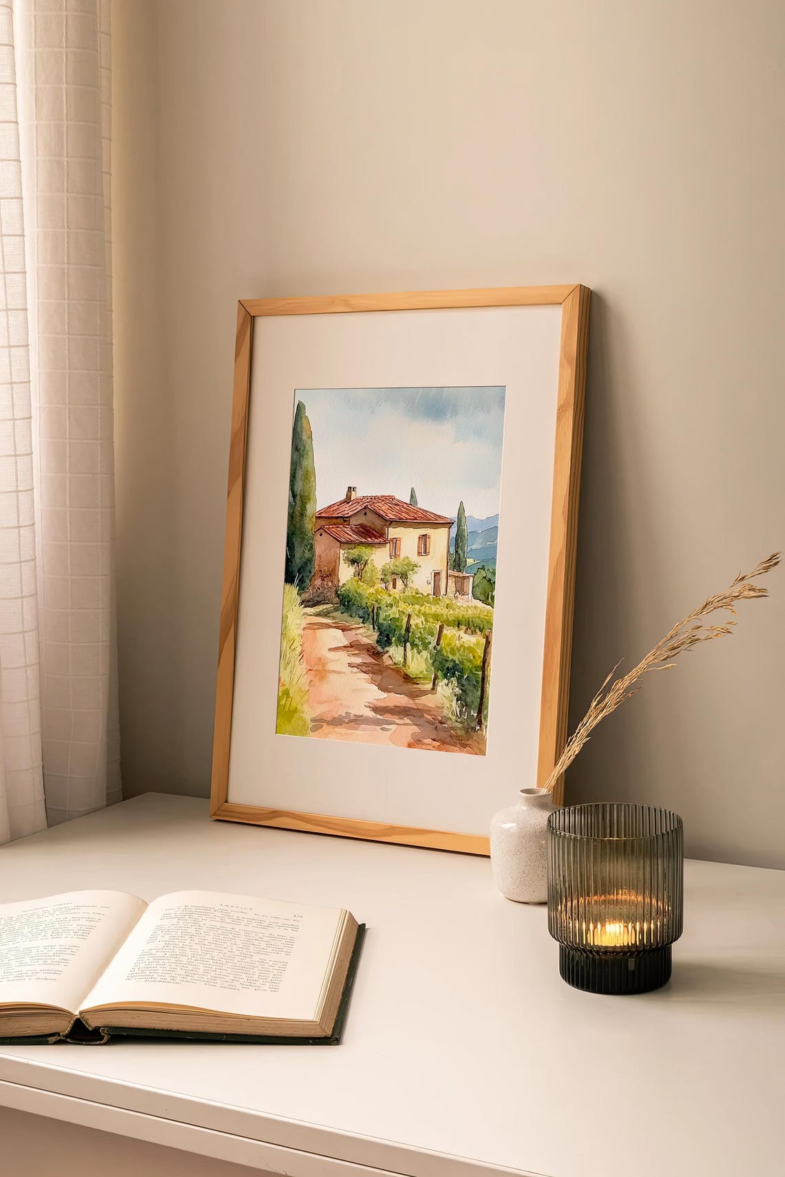 Tuscany Countryside Watercolor Art Print Italian Farmhouse Wall Art Decor Italian House Wall Art Travel Gifts By Feelingprints - Image 2