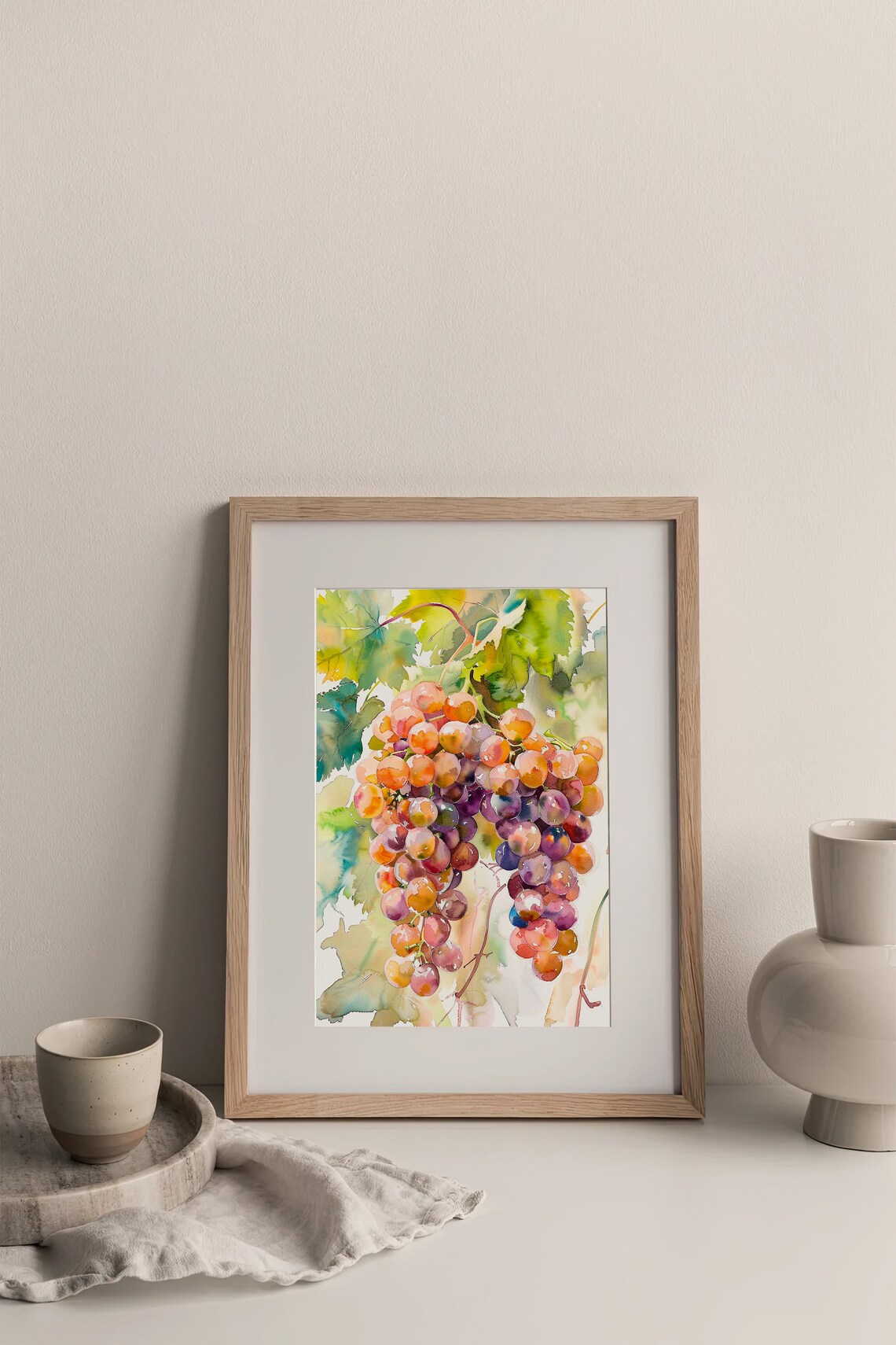 Grapes Watercolor Painting Napa Valley Art Print - Image 3
