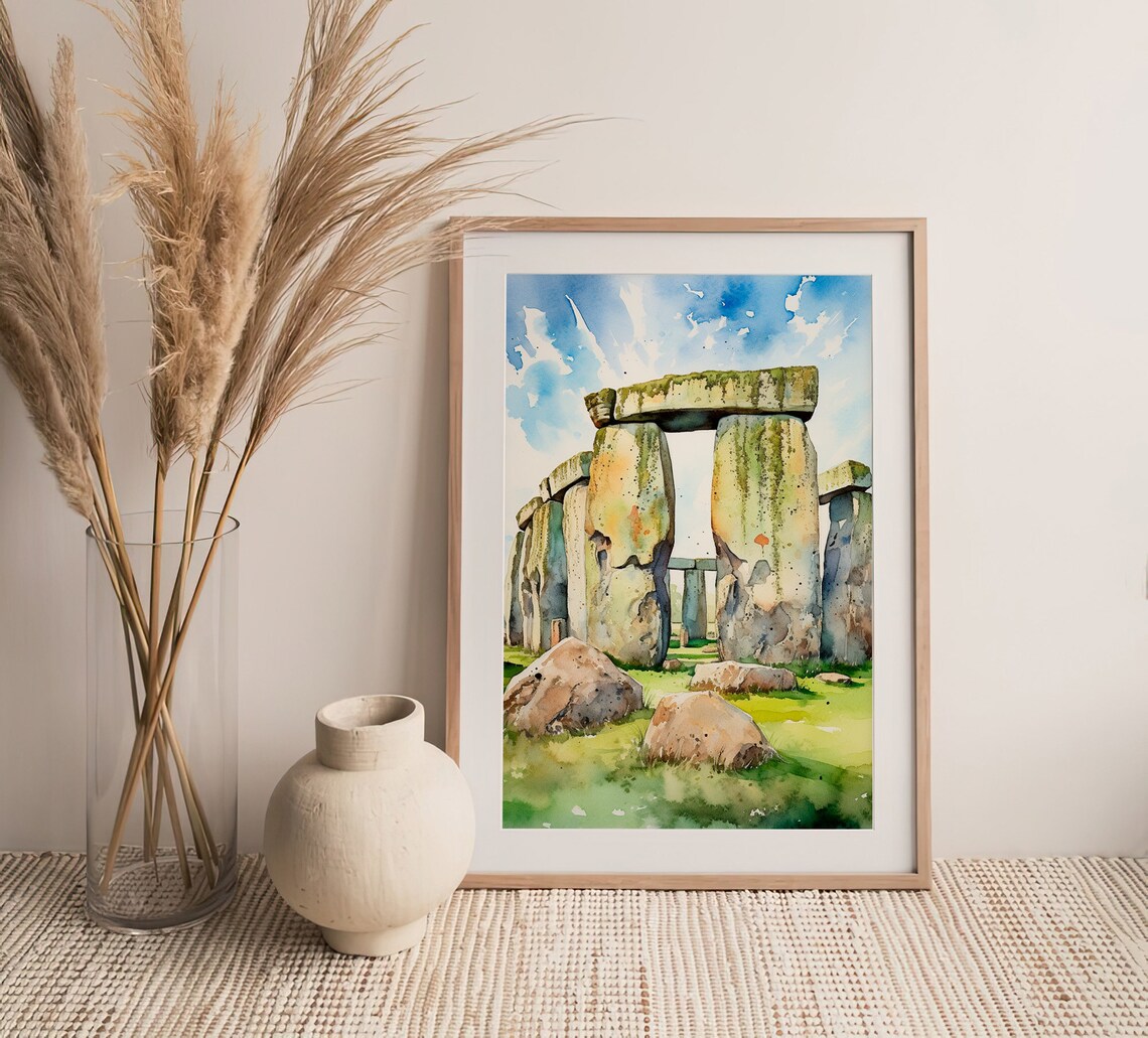 Stonehenge Watercolor Art Print, Wiltshire England - Image 5
