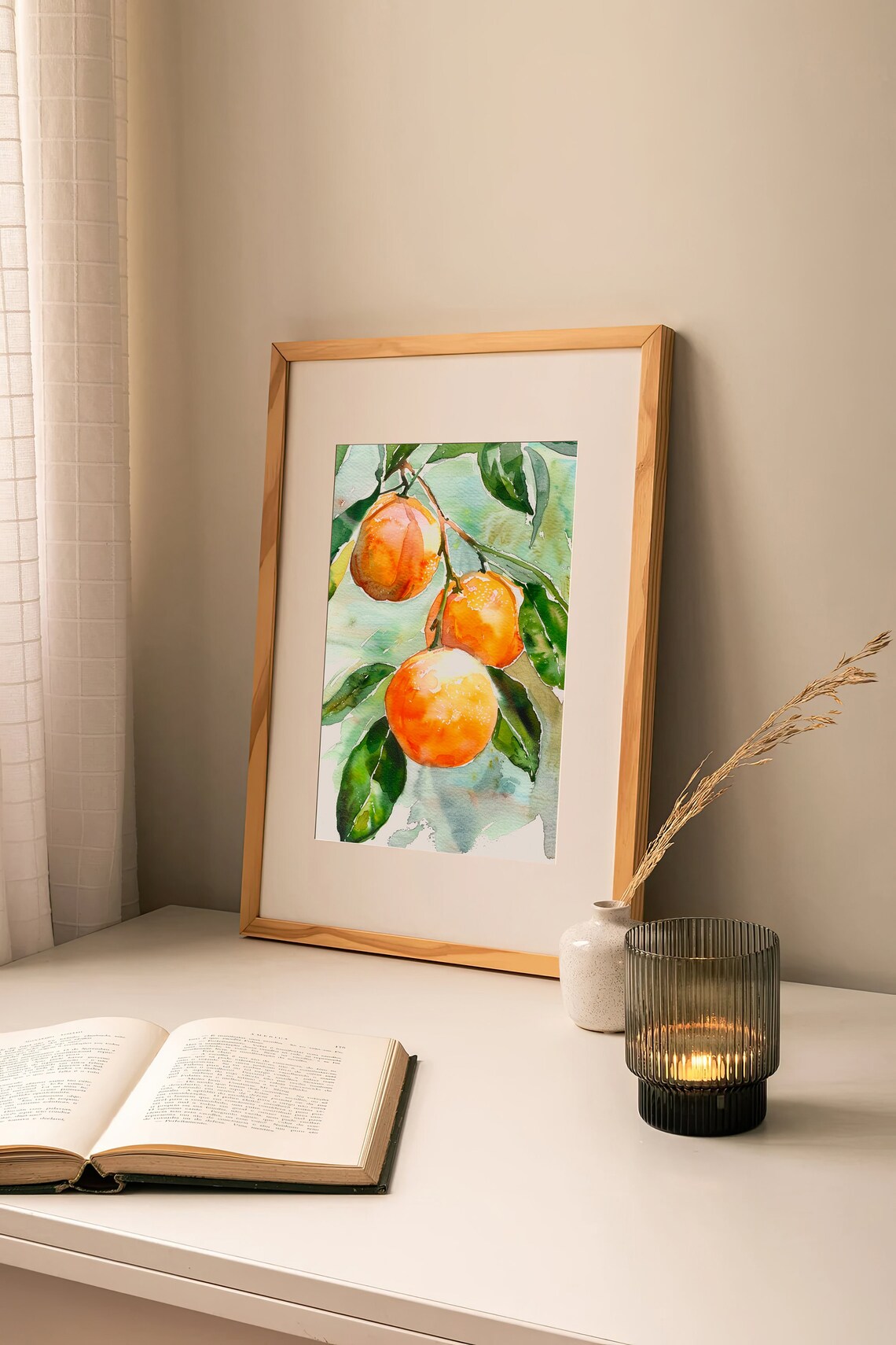 Orange Fruit Watercolor Kitchen Art Print - Image 4
