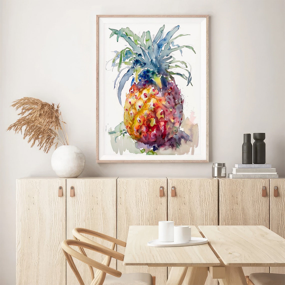 Pineapple Watercolor Painting Exotic Fruit Art Print Kitchen Wall Art Decor Print By Feelingprints - Image 4