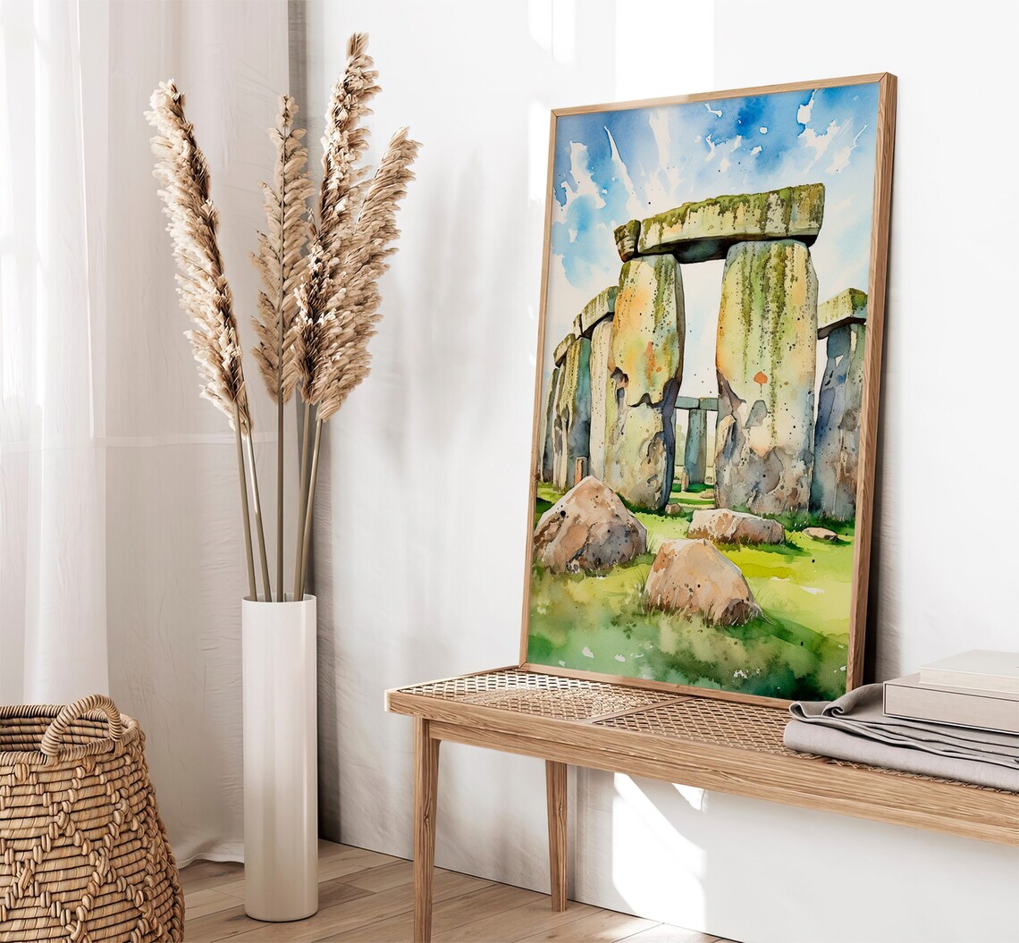 Stonehenge Watercolor Art Print, Wiltshire England - Image 3