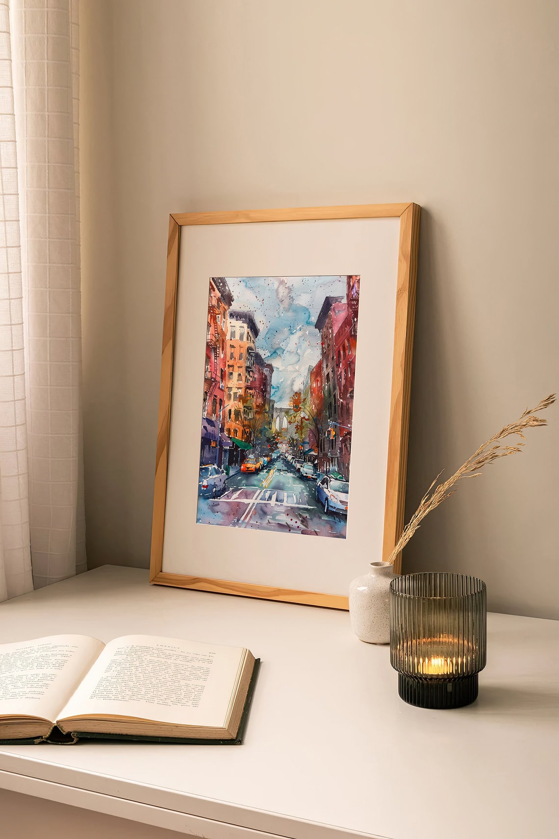 Brooklyn Street Watercolor Painting Brooklyn Bridge Watercolor Art Print Cityscape Wall Art Travel Gifts By Feelingprints - Image 2
