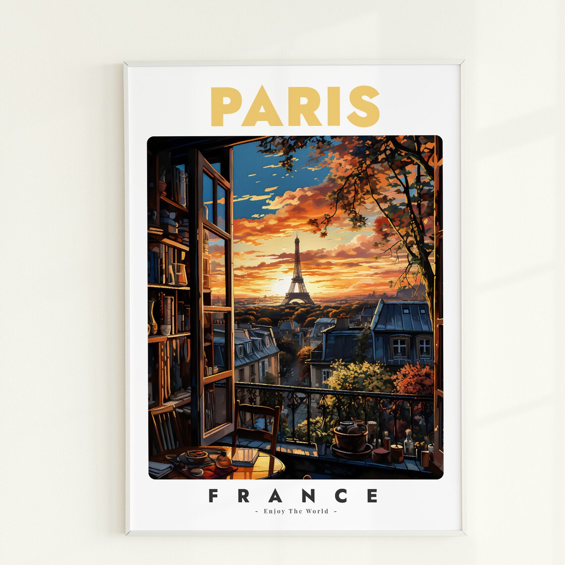 Eiffel Tower Paris Vintage France Travel Poster