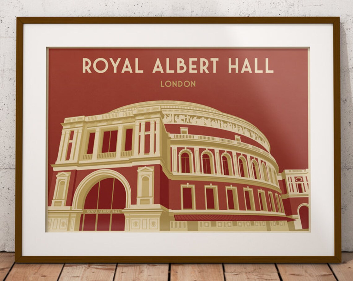 Royal Albert Hall Art Deco London Travel Poster - Image 4