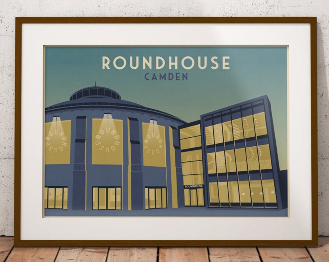 Roundhouse Camden London Iconic Music Venue Night Lights Poster - Image 4