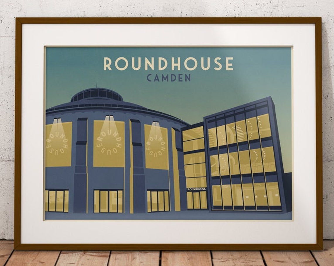 Roundhouse Camden Poster London Music Venue Print Art Deco Minimalist Chalk Farm Primrose Hill North London Indie Rock Amy Winehouse - Image 4