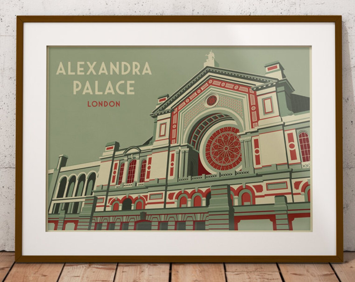 Alexandra Palace London Poster, Art Deco Travel Poster - Image 4
