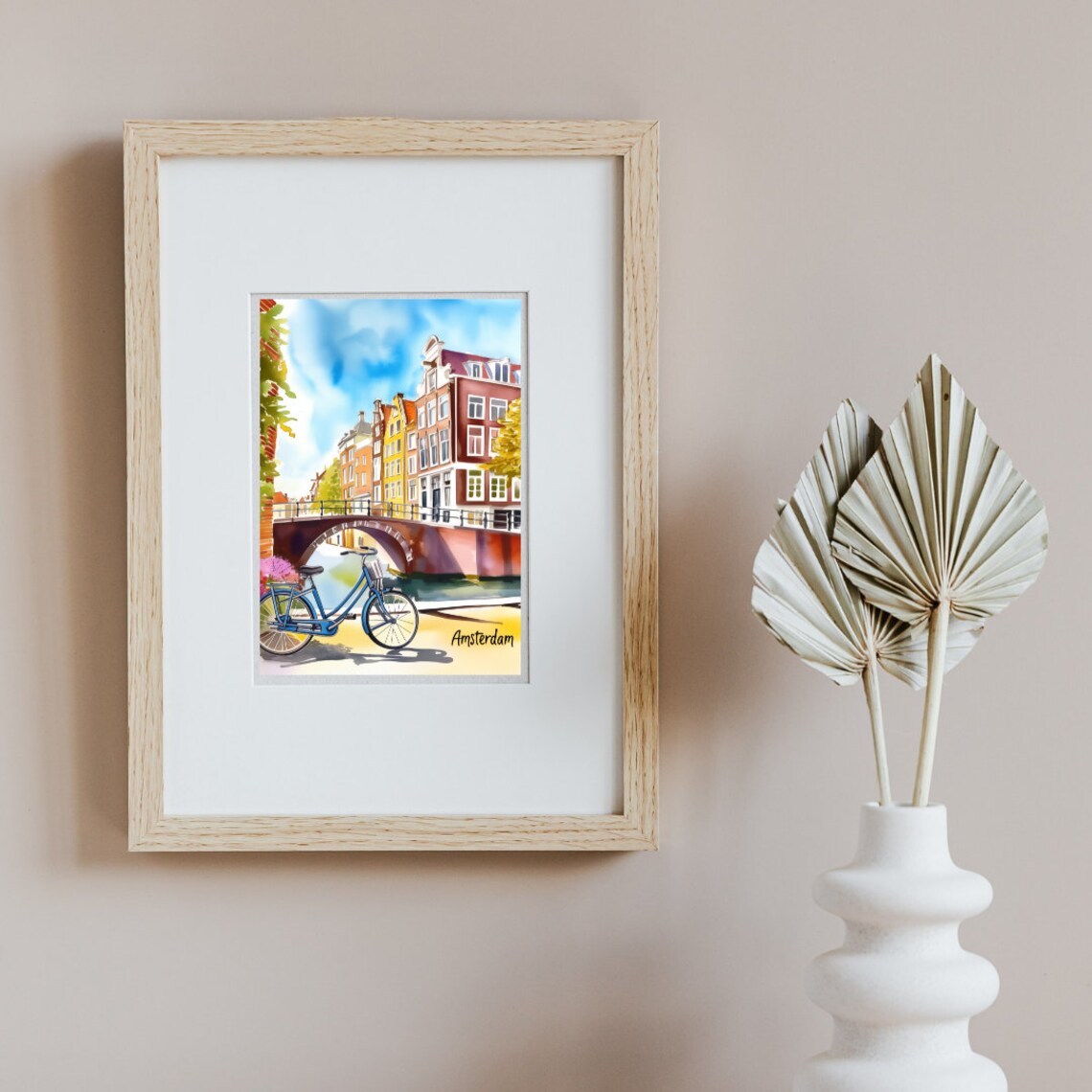 Amsterdam Watercolor Travel Poster, Netherlands - Image 3