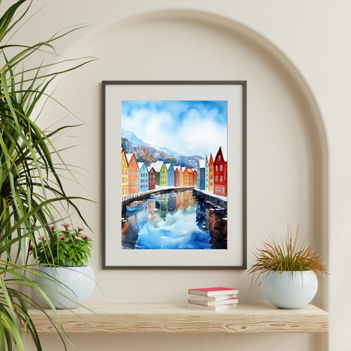 Trondheim Watercolor Travel Poster, Norway Cityscape - Image 3