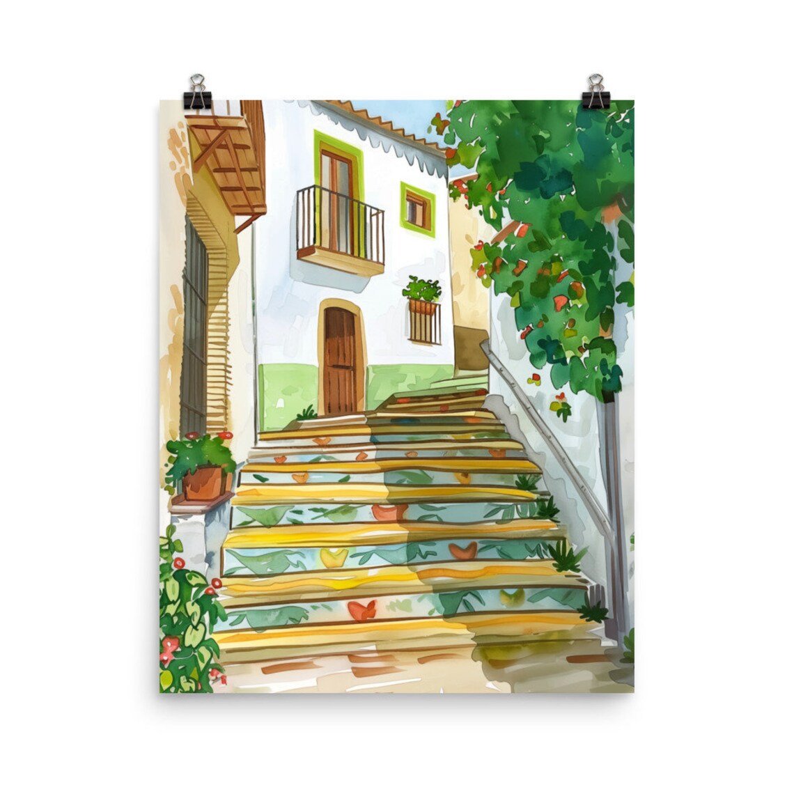 Begur Watercolor Print, Costa Brava Travel Poster