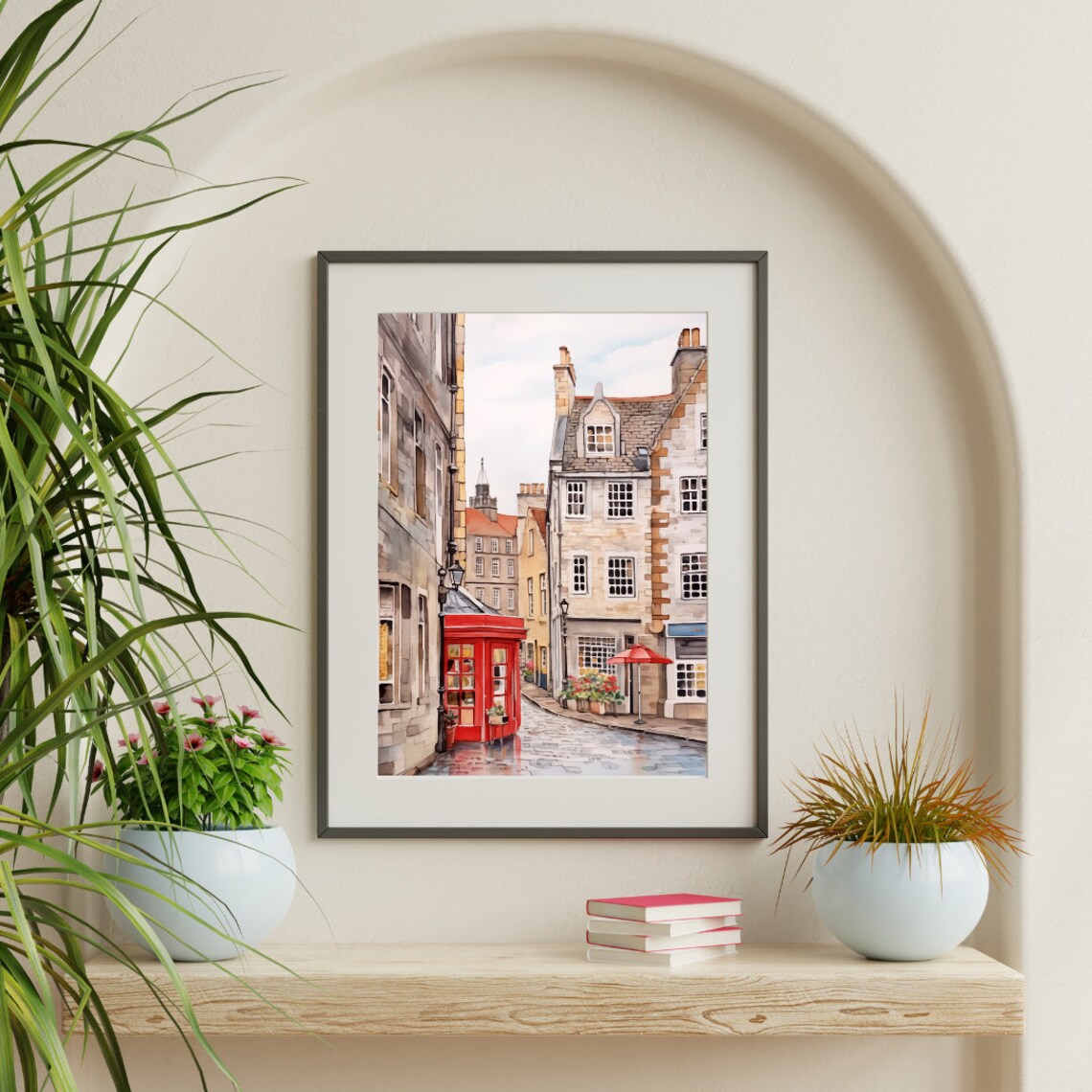 Edinburgh Watercolor Travel Poster, Scotland Cityscape - Image 3