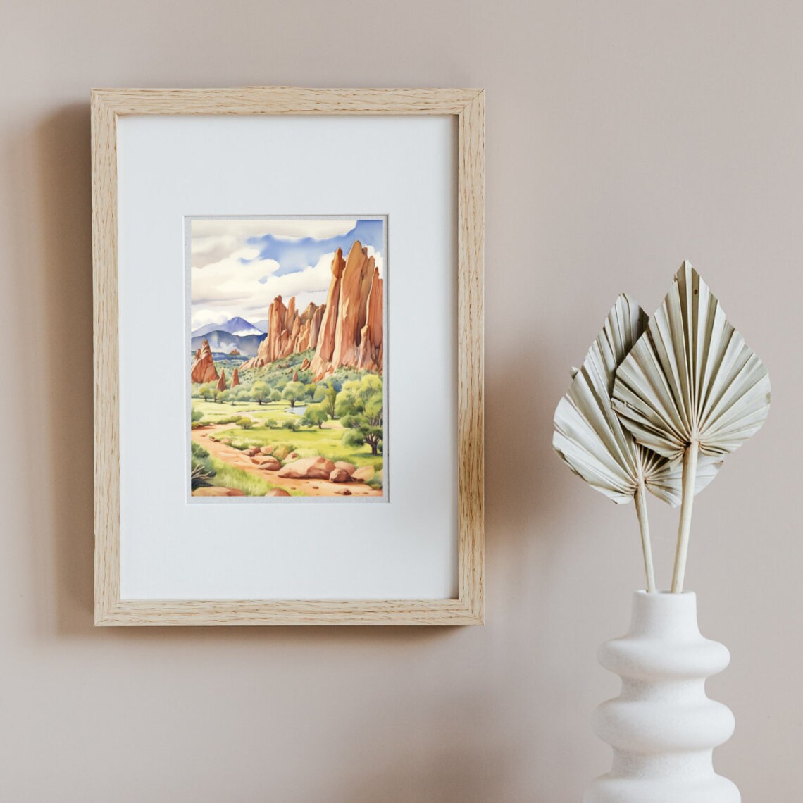 Garden of the Gods Red Rock Spires Watercolor Colorado Poster - Image 2