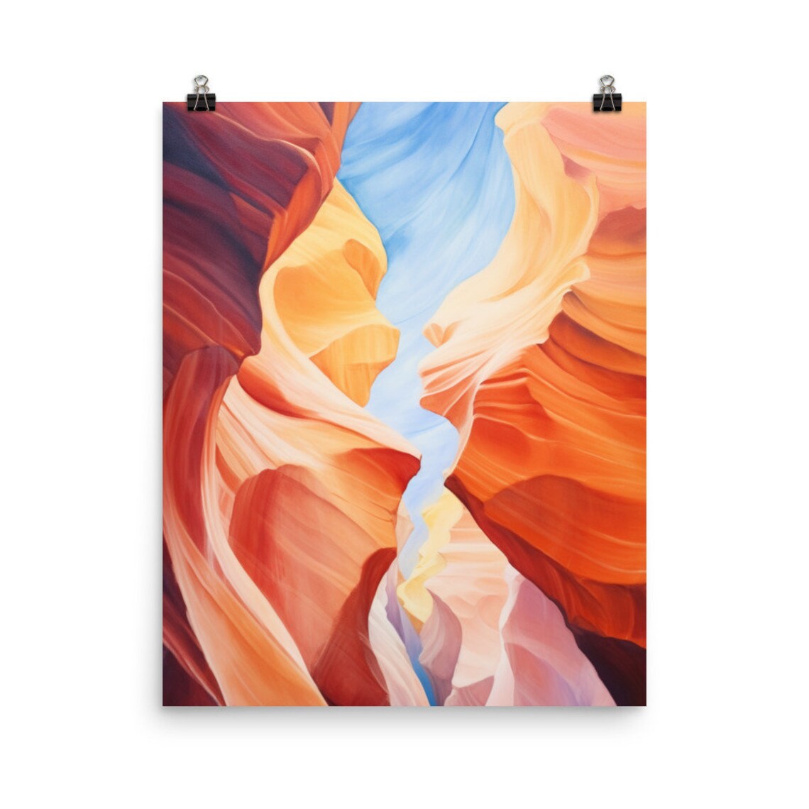 Antelope Canyon Watercolor Travel Poster, Arizona
