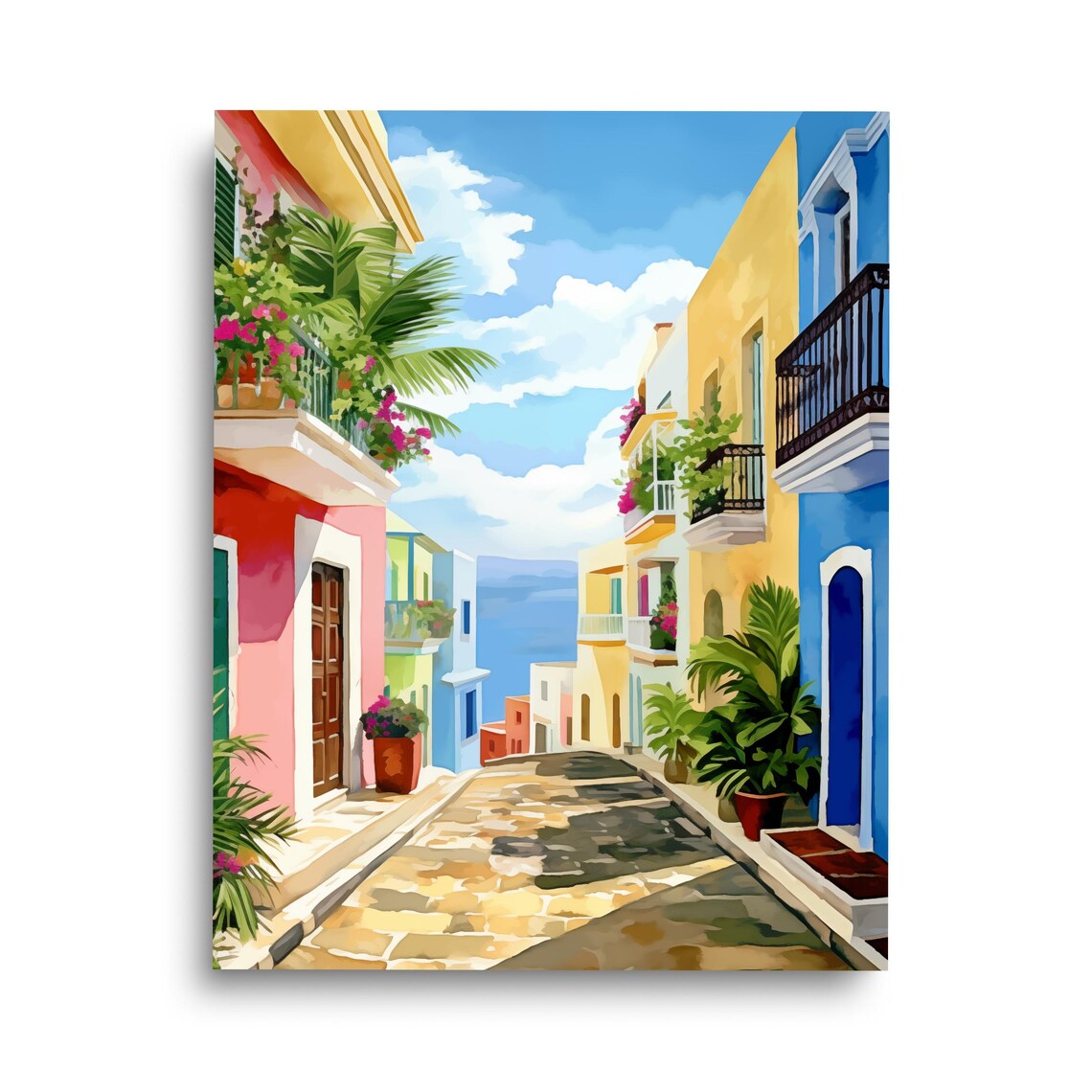 San Juan Watercolor Print, Puerto Rico Travel Poster